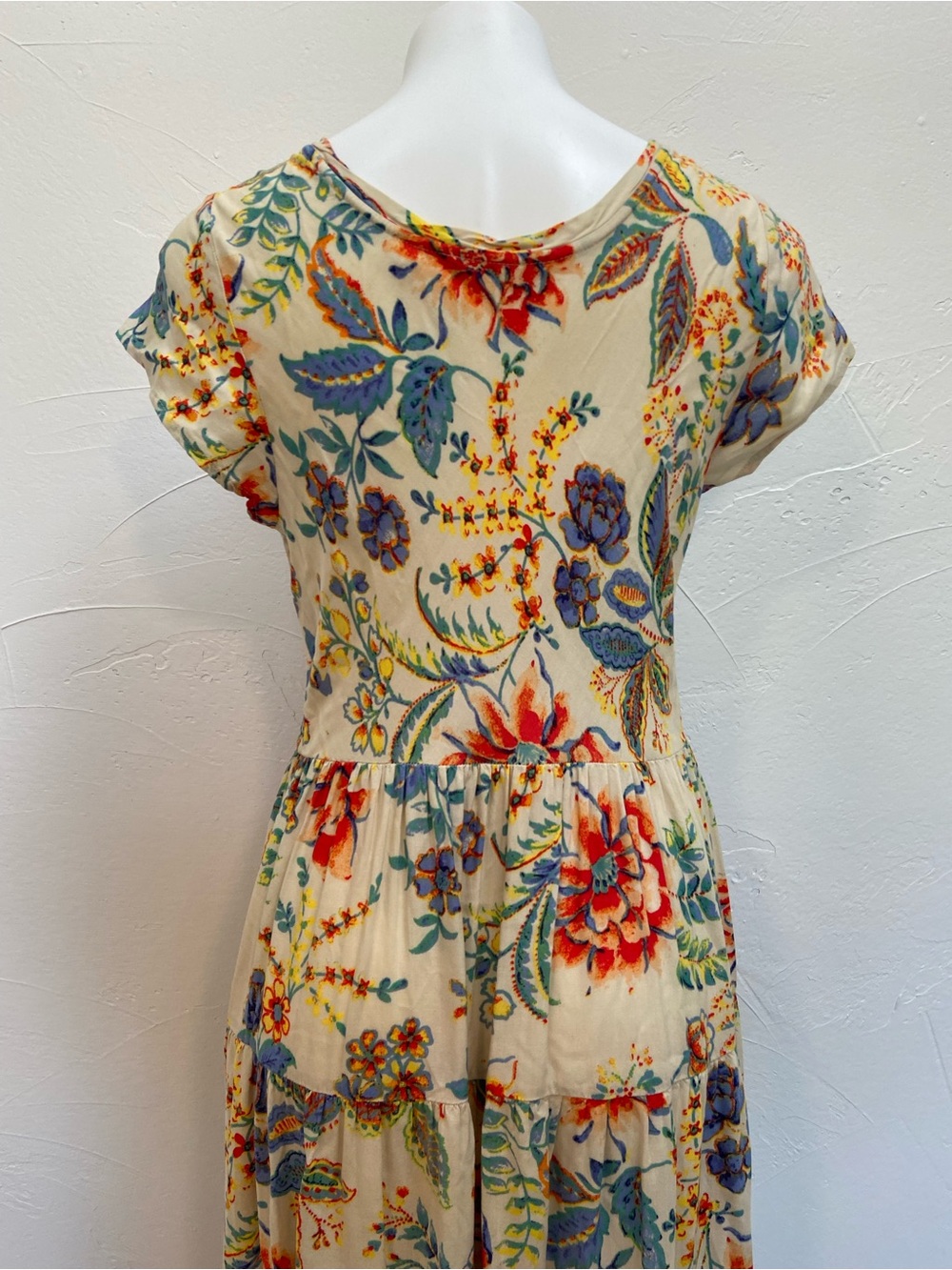 SOFT SURROUNDINGS MULTICOLOR CREW SHORT SLEEVE TSHIRT TIERED KARA MAXI DRESS - Picture 8 of 14